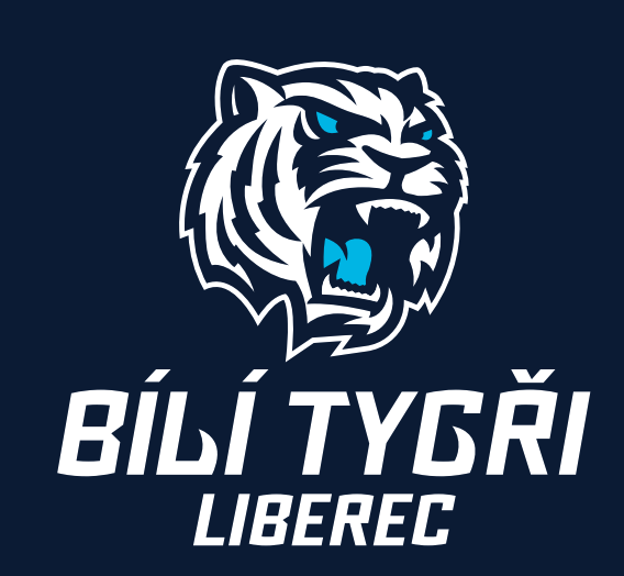 Bílí Tygři Liberec - bílé logo + nápis