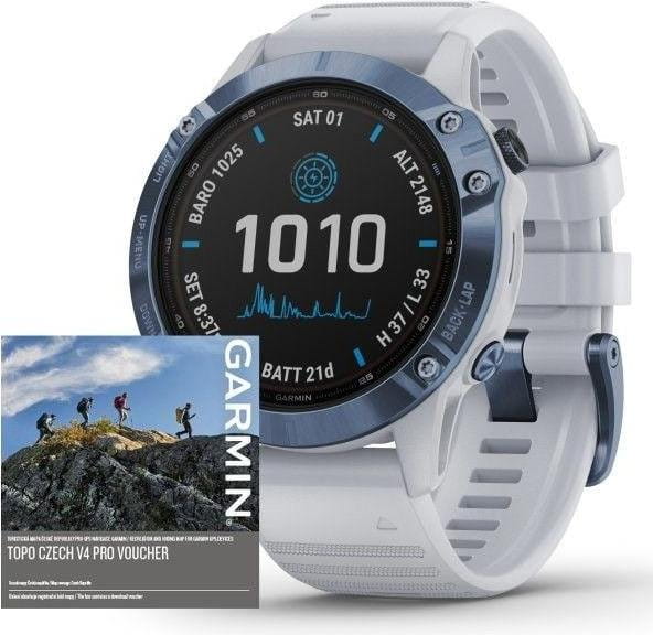 Kultovní chytré a sportovně všestranné GPS hodinky Garmin fenix6 PRO Solar Titanium