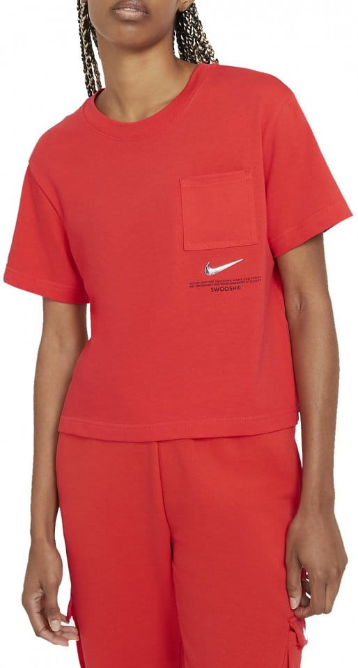 Dámské zkrácené tričko s krátkým rukávem Nike Sportswear Swoosh
