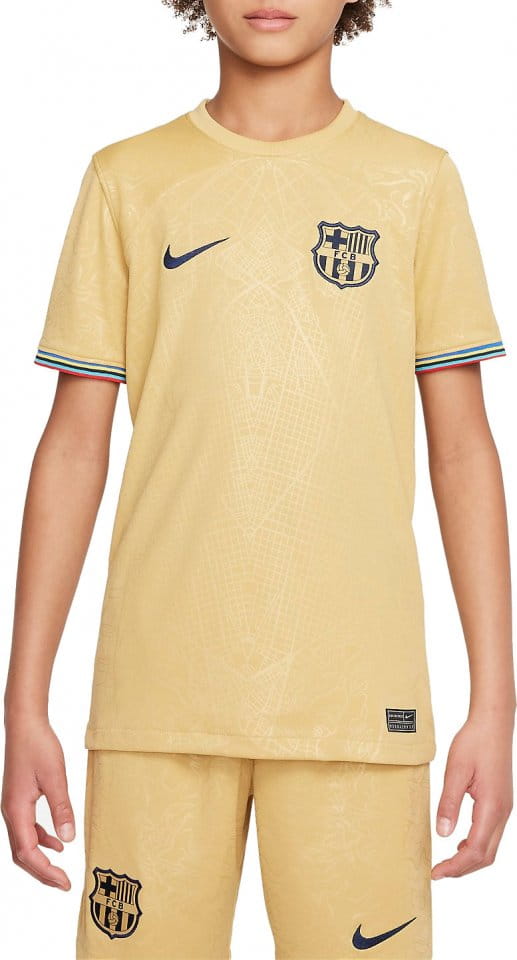 Dětský hostující dres s krátkým rukávem Nike FC Barcelona Stadium 2022/23