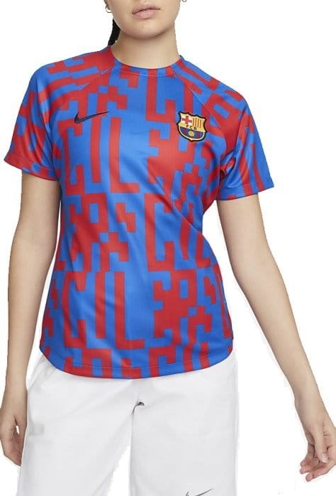 Dámské tréninkové fotbalové tričko s krátkým rukávem Nike Dri-FIT FC Barcelona