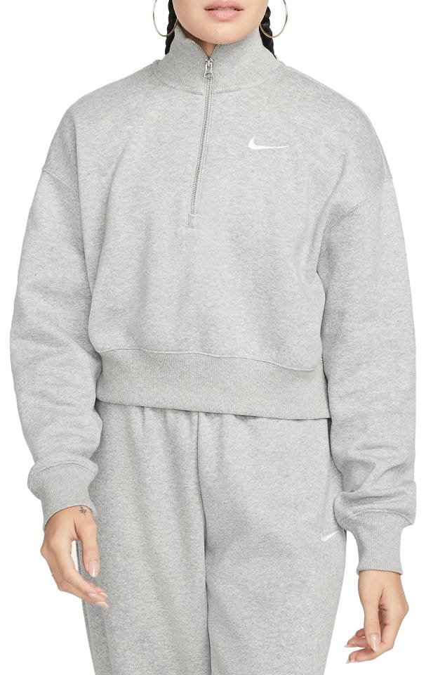 Dámská volnější zkrácená mikina s polovičním zipem Nike Sportswear Phoenix Fleece