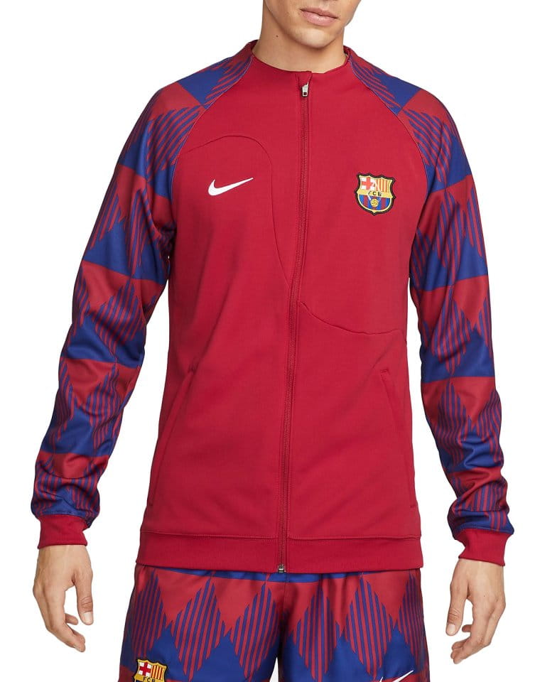 Pánská pletená fotbalová bunda se zipem po celé délce Nike FC Barcelona Academy Pro