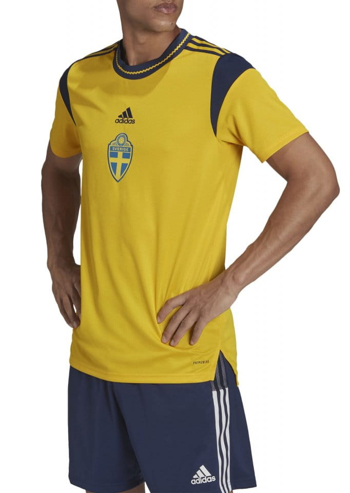 Pánský domácí dres s krátkým rukávem adidas Švédsko 2021/22 -  11teamsports.cz