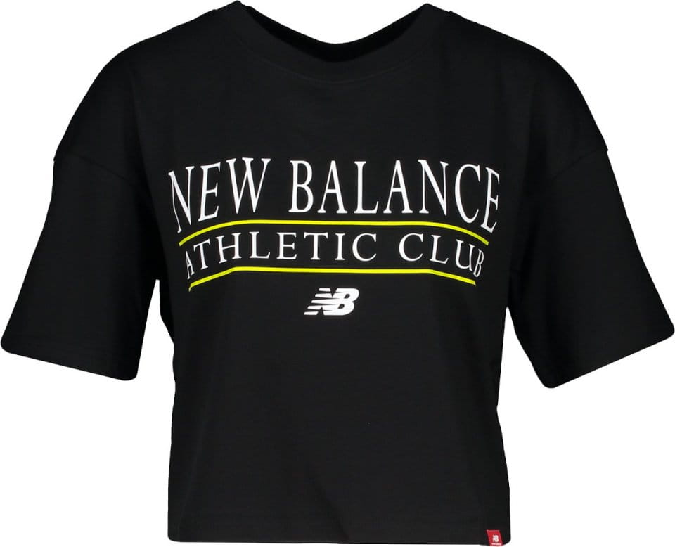 Dámské zkrácené tričko s krátkým rukávem New Balance Essentials Athletic Club